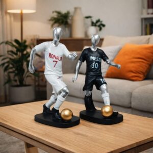 Handcrafted Gold-Plated Resin Football Player Statue