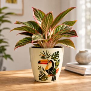 Ceramic Hand Planter Pot for Home Décor (Woodpecker)